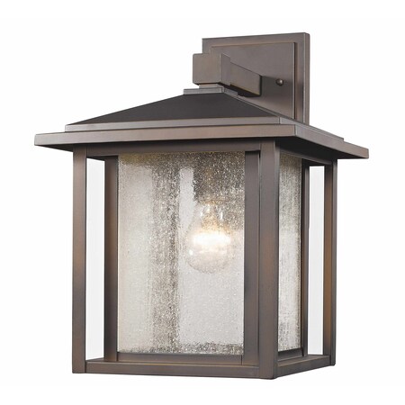 Z-Lite Aspen 1 Light Outdoor, Oil Rubbed Bronze And Clear Seedy 554B-ORB